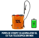 pompa de stropit cu acumulator 12l cu tija extensibila